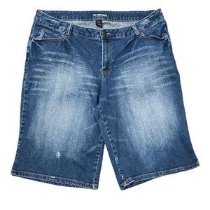 Lane Bryant Distressed Denim Bermuda Shorts Size 20